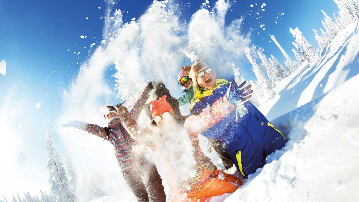 Schüler im Schnee