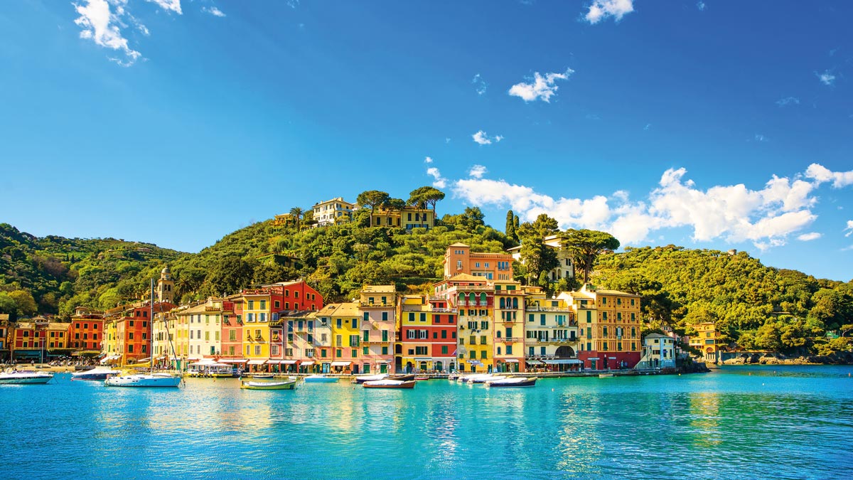 Italienische Riviera - Ausblick auf die Häuser am Wasser