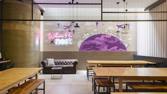 1 Klassenfahrt Valencia HostelPurpleNest Fruehstuecksraum 1 Klassenfahrt Valencia HostelPurpleNest Fruehstuecksraum