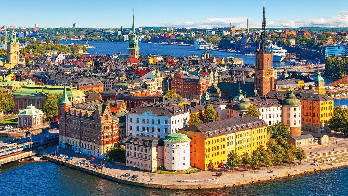 Stockholm bunte Häuser in der Altstadt