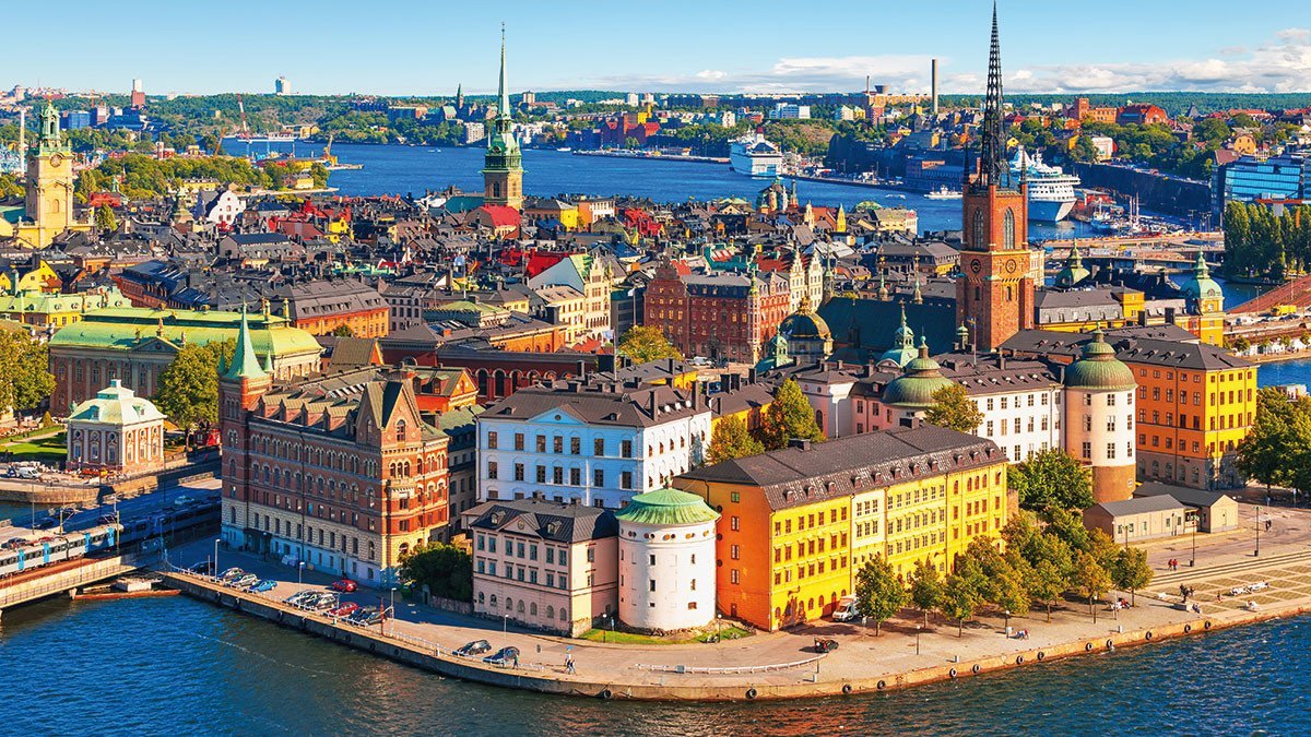 Panorama aus der Luft über Stockholm