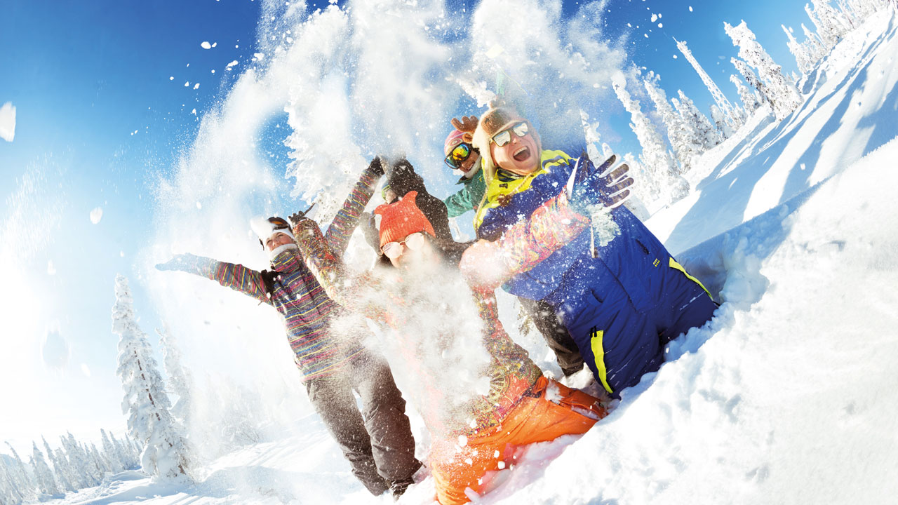 Schüler im Schnee