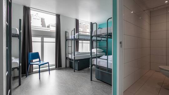 3 Klassenfahrt Amsterdam HansBrinkerHostel Mehrbettzimmer&Bad