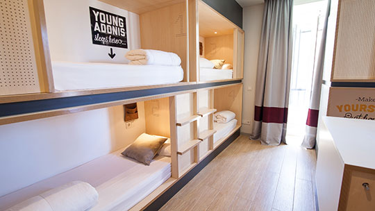 1 Klassenfahrt Barcelona TOCHostelMadrid Zimmer