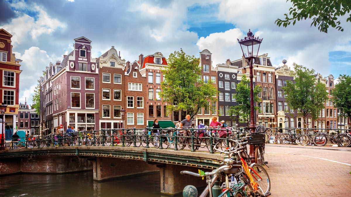 Amsterdam Stadtansicht mit Gracht