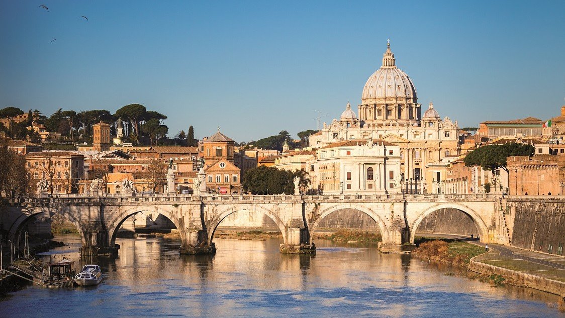 Blick auf den Tiber und den Petersdom