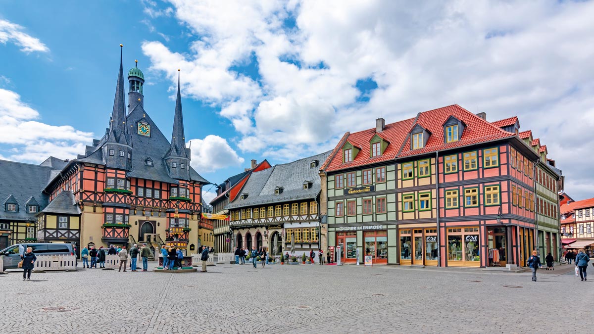 Schöner, alter Marktplatz in Wernigerode.