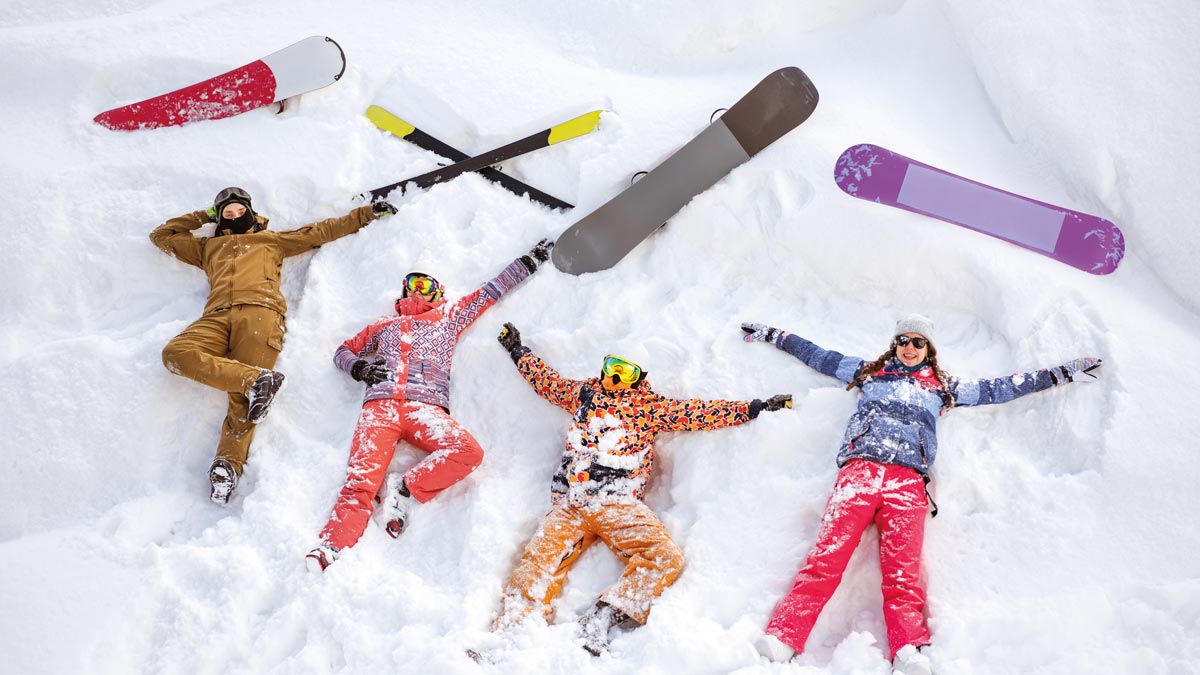 Schüler im Schnee