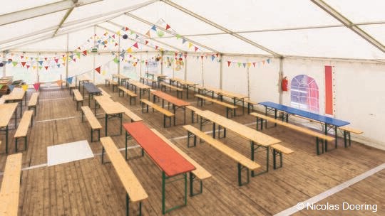 3 Klassenfahrt Walsrode CampAdventureWalsrode Zeltdorf Tische