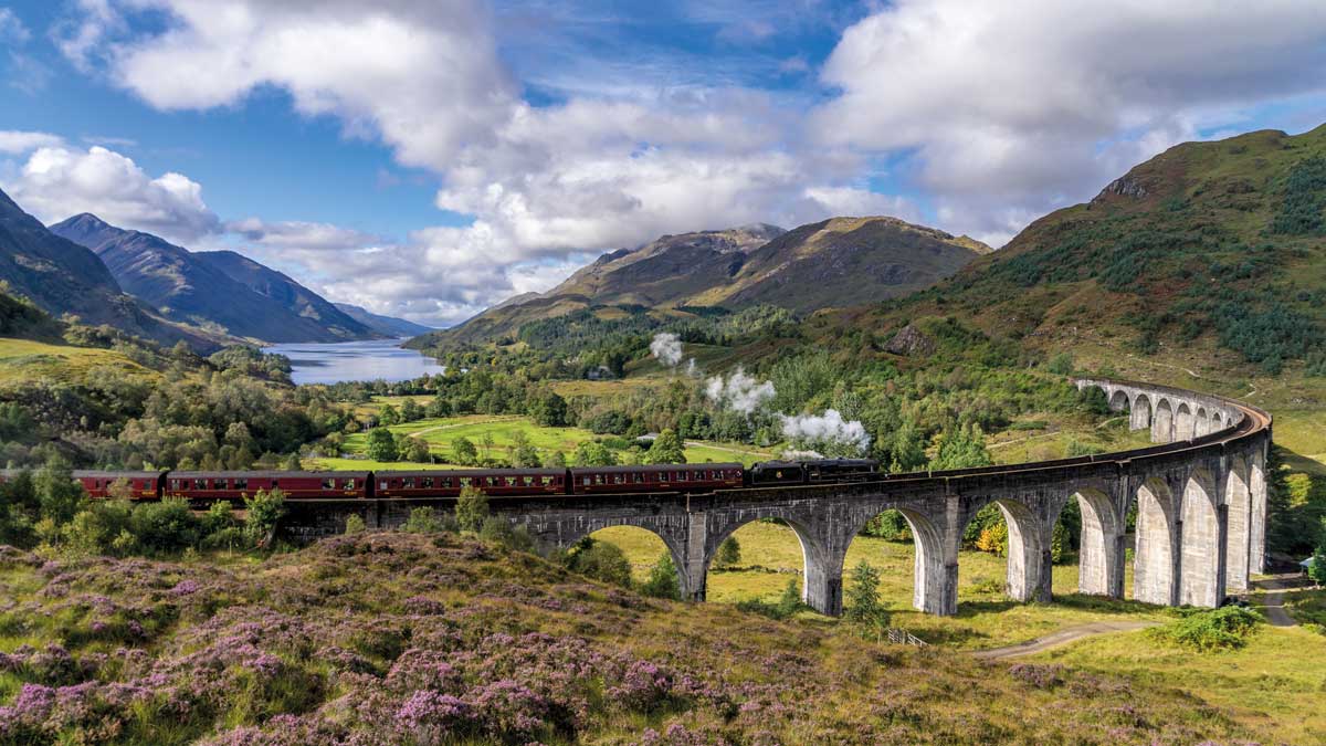 Berge, Flüsse und Railway in Schottland