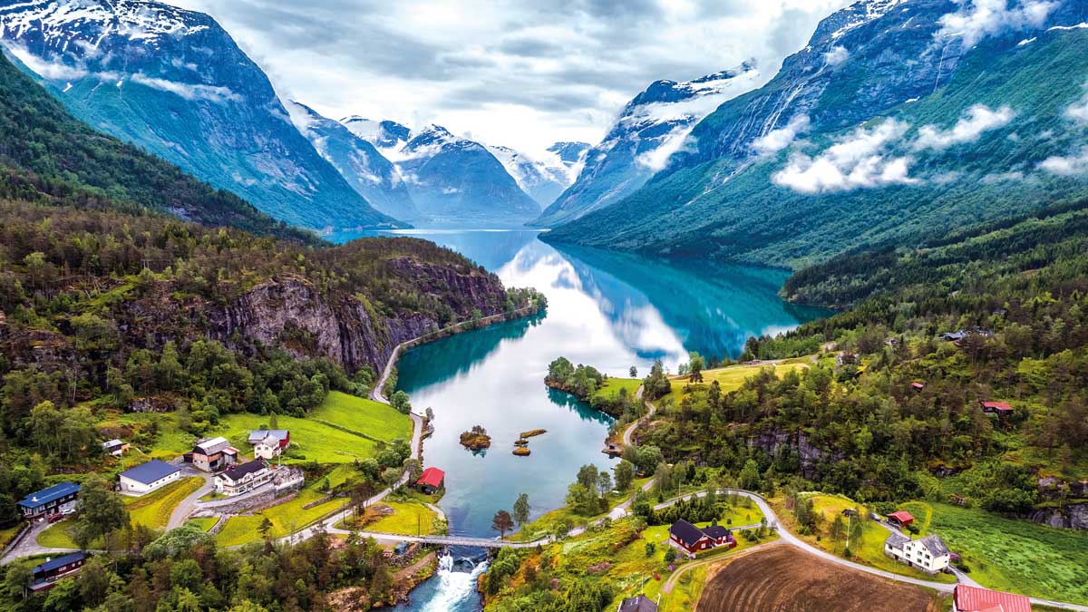 Panorama Blick auf den Geirangerfjord