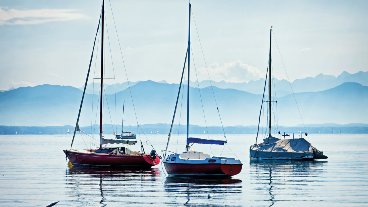 3 Segelboote auf dem Starnberger See