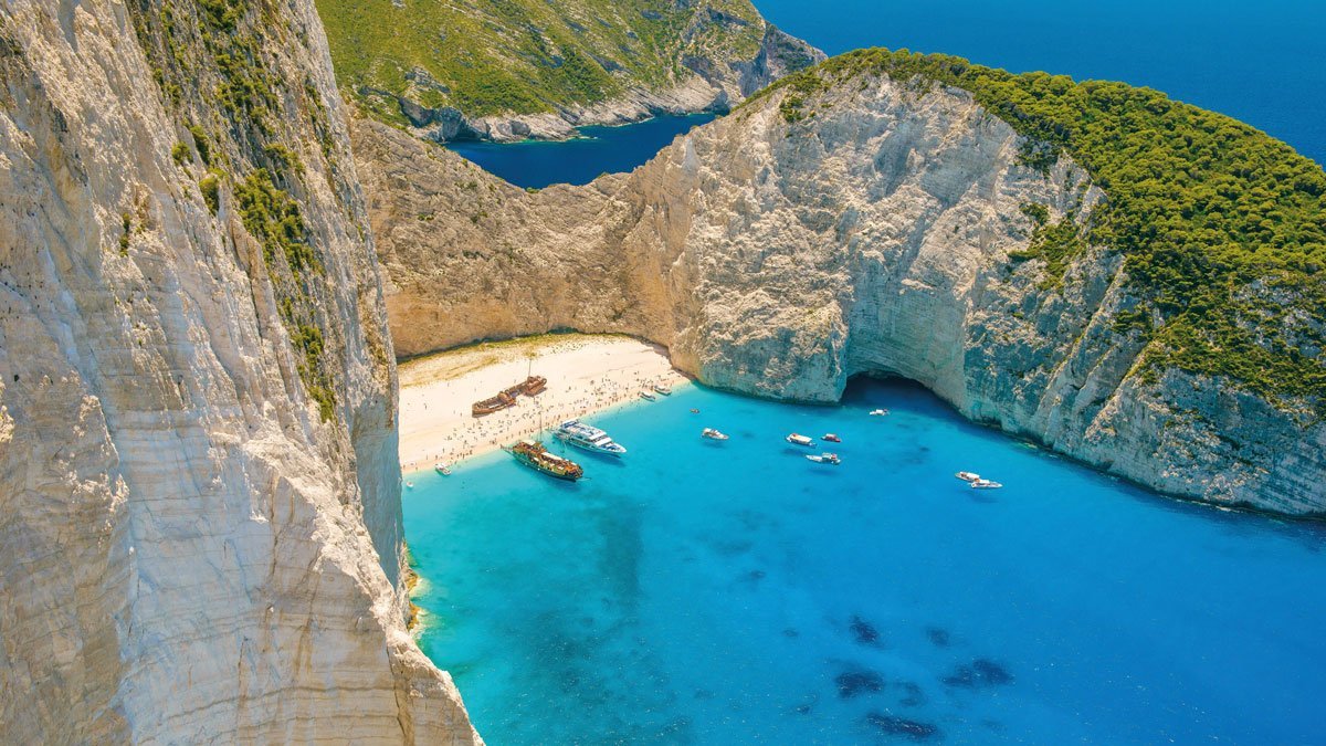 Informationsreise Ionische Inselwelt Blick auf Zakynthos Navagio Strand