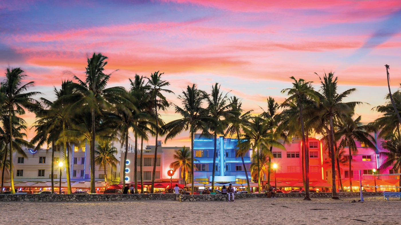 Blick auf das Art déco-Viertel in Miami Beach