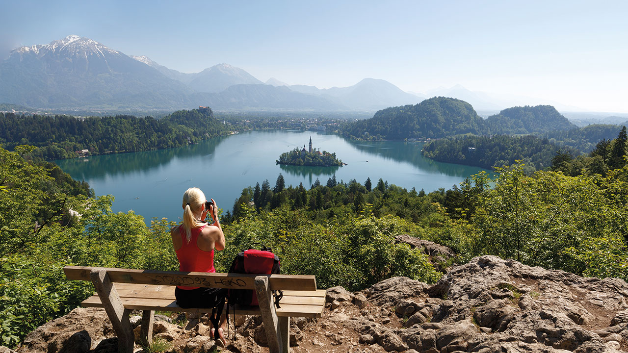 Bled Insel auf See mit Kirche Slowenien Insel auf See mit Kirche