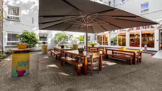 1 Klassenfahrt Amsterdam HansBrinkerHostel Außenbereich