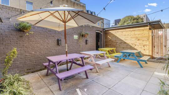 5 Klassenfahrt London SmartCamdenInnHostel Terrasse