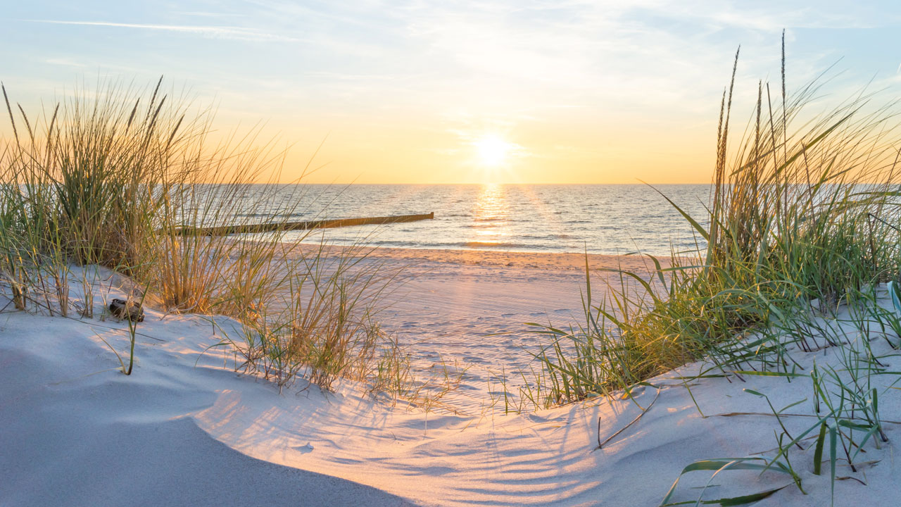 Ostseebad Damp - Strand in der Abenddämmerung