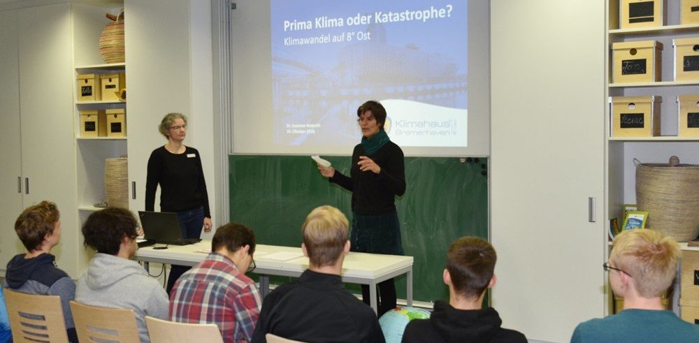Vortrag Klimaschutz Schüler während des Vortrags
