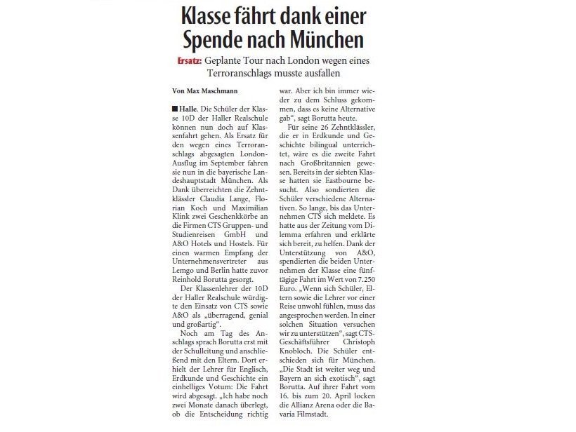 Zeitungsartikel der LZ